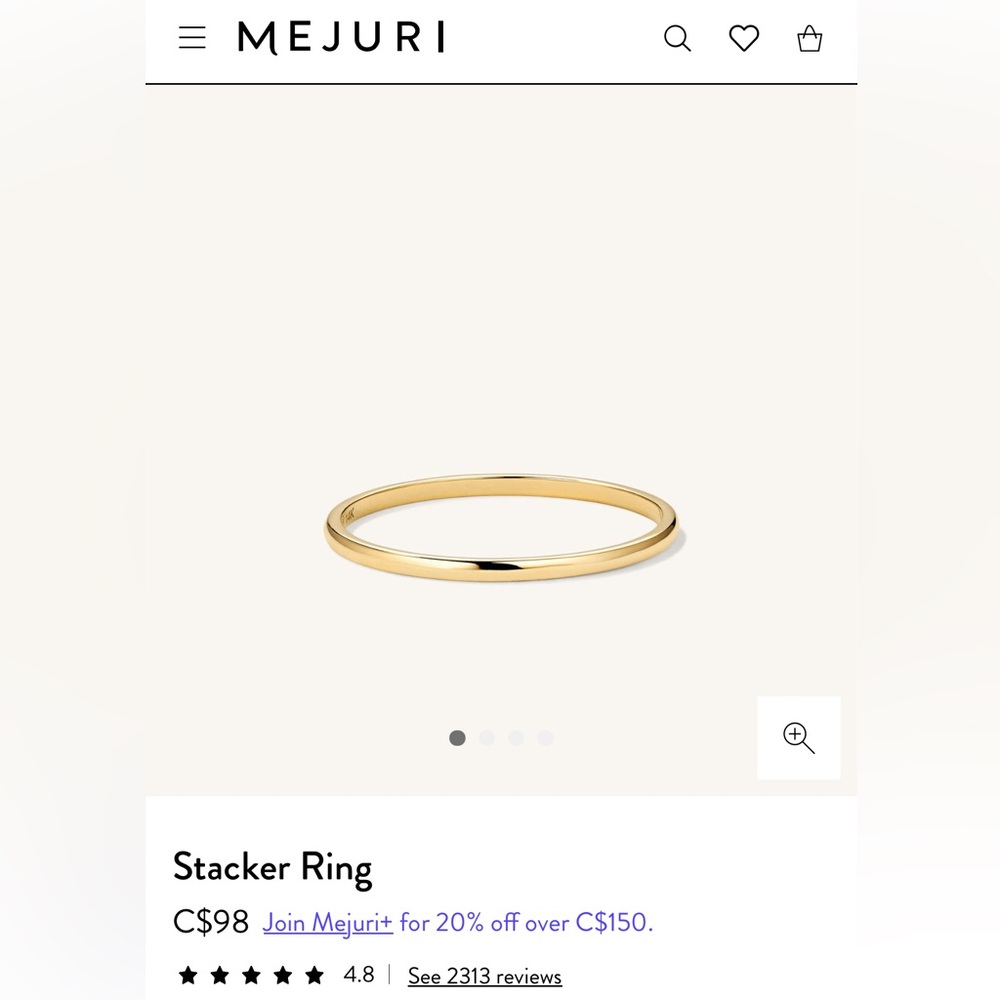 NWOT 14k Gold Stacker Ring